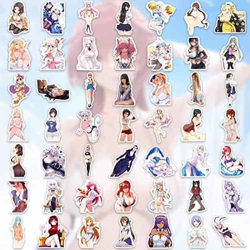 200Pcs Anime Lány Matricák vizes Palackok,Aranyos, Szexi Anime Matricák,Vinil Cenzúrázatlan Rajzfilm Lány Matricák,Vízálló