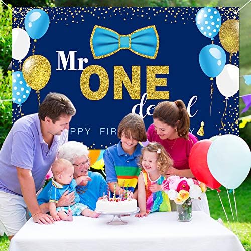 Mr Onederful Szülinapi Parti Dekoráció Fiúk 1. Boldog Születésnapot Banner Háttérben Nagy Első Szülinapi Torta Asztal
