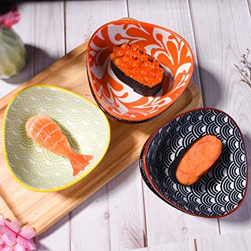 BOSILI Kerámia szójaszósz Ételek készlet 5, Japán Szója Ételek Mártással Tálak Szósz Csészék Gombóc Sushi