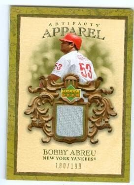 Bobby Abreu játékos kopott jersey-i javítás baseball kártya (Philadelphia Phillies Yankees 67) 2007-Es Felső szint MLBBA