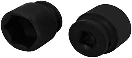 Új Lon0167 1/2-es Négyzet Meghajtó 30mm 6 Pont, CR-MO Hex Hatása Aljzat Fekete 2db(1/2-Zoll-Vierkant 30mm 6-Punkt-CR-MO-Sechskant-Stecksockel