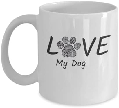 Szeretem a kutya kupa ajándék kutya szerelmeseinek paw print design, tea vagy kávé bögre a kisállat tulajdonosok