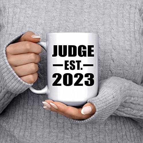 Designsify Bíró Megállapította EST. 2023, 15oz Fehér Kerámia Bögre Tea-Kupa Drinkware fogantyúval, Ajándékok Születésnapi