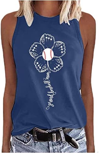 A nők Aranyos Baseball Grafikus póló, Alkalmi Ujjatlan Sleeve Tartály Nyári Pólók Felsők