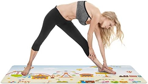 YFBHWYF Yoga Mat - Prémium 2mm Nyomtatás Visszafordítható, Extra Vastag, Csúszásmentes Gyakorlat & Fitness Szőnyeg Minden