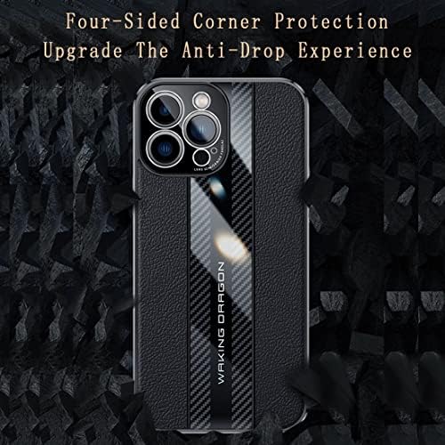Telefon burkolata Bőr + Szénszálas Esetben Tervezett Kompatibilis Huawei Mate 30 Pro Kamera Védelem, Teljes Test Ütésálló