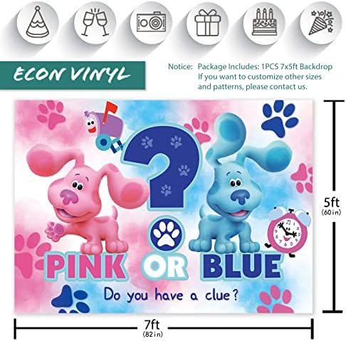 Seasonwood 7x5ft Blues Kutyák Nemi Mutatják Hátteret, Rózsaszín vagy Kék Fiúk vagy Lányok babaváró Party Fotózás Háttér