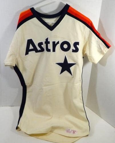 1987-88 Houston Astros Chuck Jackson 23 Játék Használt Krém Jersey 42 DP23581 - Játék Használt MLB Mezek