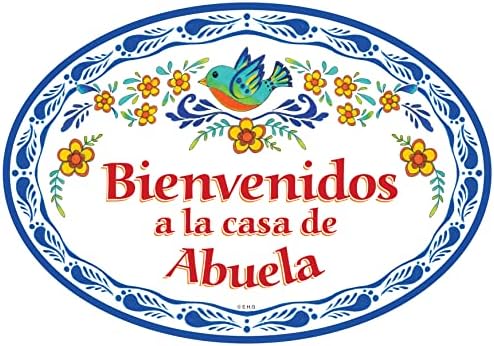 Bienvenidos a La Casa de Nagyi 11x8 Cm spanyol Jele, isten hozott Itthon Jel Latin Nagyi Regalo Nagyi Ajándék Spanyol