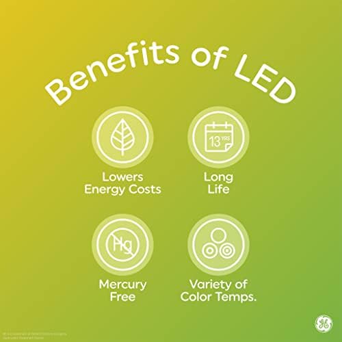 GE LED Világítás, Kültéri Izzó, 10.5 Watt (60 Watt Egyenértékű) Lágy, Fehér, Közepes Bázis, Szabályozható (1 Szám)