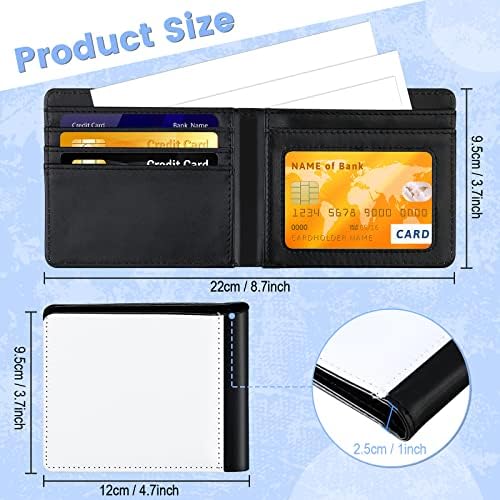 4 Db Szublimációs Pénztárca Bőr, Üres hőátadás Szublimációs Tárca Bank Kártya Tartóját DIY Fekete Kompakt Tárca a Windows