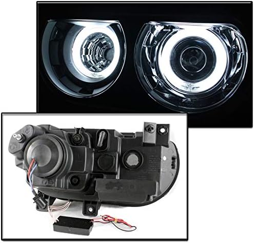 ZMAUTOPARTS 2008-2014 Dodge Challenger (A gyári halogén) CCFL Halo Fekete Projektor Fényszórók w/6 Fehér LED DRL