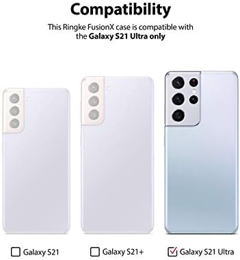 Ringke Fusion-X Kompatibilis a Samsung Galaxy S21 Ultra Esetben, Ütésálló a Mil Fokozatú Masszív Védő Telefon Borító