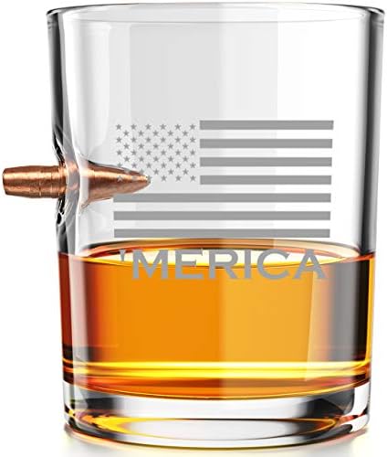 'MERICA - .308-as Valódi Tömör Réz Lövedék Kézzel Fújt Régimódi Whiskyt Jéggel Üveg