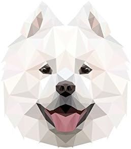 Szamojéd, Sírkő Kerámia Plakett egy Kép egy Kutyát, Geometriai