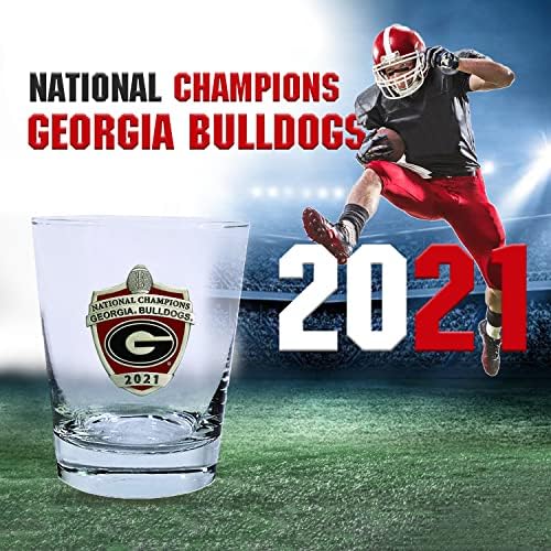 Örökség Ón 2021-2022 Nemzeti Bajnokok Georgia Bulldogs Dupla Régi Divat | Dupla Rocks Üveg 14 OZ Likőrt | Szakszerűen