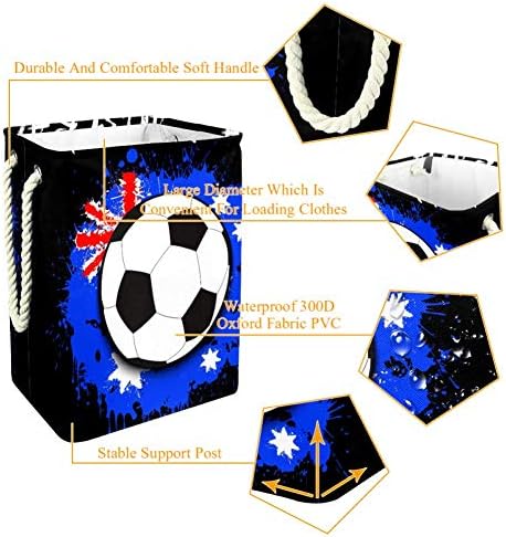 Inhomer Ausztrália Zászló Futball-Labda Ellen Minta 300D Oxford PVC, Vízálló Szennyestartót Nagy Kosárban a Takaró Ruházat,