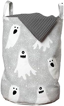 Ambesonne Halloween Szennyesét, Horror Fantom Boo Ördög Témájú Számos Szellemek, s pókháló Összetétele, Szennyestartó