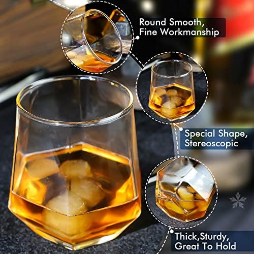 Gyémánt Whiskey Szemüveg Üveg Whisky Jéggel Szemüveg Forgatagban 11oz Régimódi Pohár Készlet 6 Bourbon Whisky Lowball