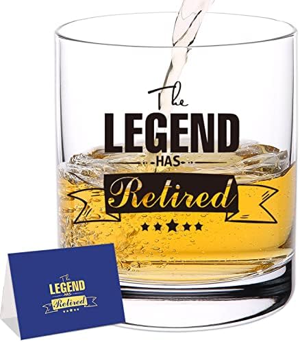 Nyugdíjas Ajándékok Férfiaknak a nők 2023 Whiskys Poharat Nyugdíjas Parti Dekoráció A Legenda szerint Visszavonult Gag