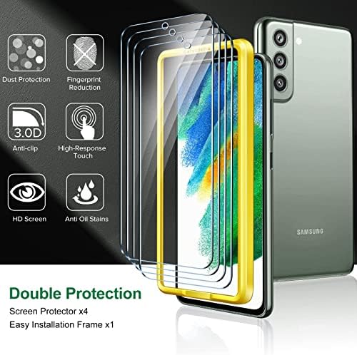 ivoler [4 Csomag] képernyővédő fólia Samsung Galaxy S21 FE 5G 2022 [Nem Illik Galaxy S21] Edzett Üveg [Igazítás Keret]