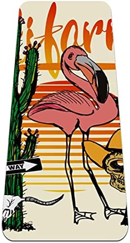 Vastag, Csúszásmentes Gyakorlat & Fitness 1/4 jóga szőnyeg Kaliforniai Flamingo Koponya Nyomtatás Jóga Pilates & Emelet