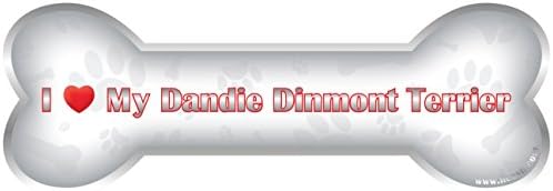 iLeesh Szeretem A Dandie Dinmont Csont Autó Mágnes, Fényvisszaverő Chrome