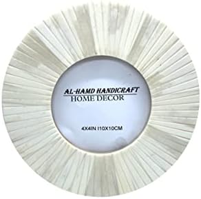 Al-Hamd Kézműves Kör Képkeret 4x4-Es, Kerek, Kézzel készített Ajándék Képkeret - Fehér