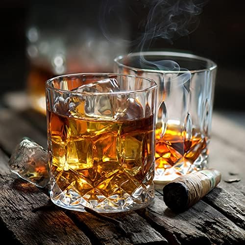 NKADKNS Ultra Clear Kristály Whiskys Üveg, 10oz/300 ml Régimódi Üveg, szájjal fújt Bár Dobon a Bourbon/Ír/Konyak/Alkohol,